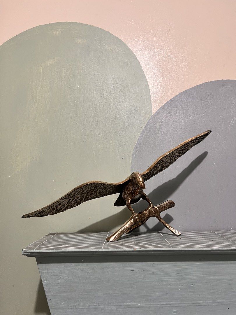 Vintage Brass Eagle with Brass Branch Stand (Category: Other Home Decor) located in Taguig. Submitted by frank63studio (Listing ID 1463432755, Image 1). Description: Vintage Brass Eagle with Brass Branch Stand 5,450php 17 inches wingspan heavy and solid brass newly polished 17" x 5.8" x 5" with tarnish but overall in good condition.
