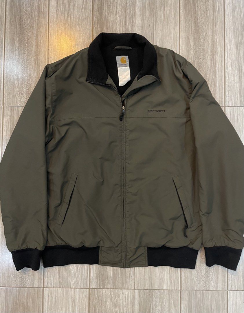 Vintage Carhartt Olive Green Jacket (Category: Coats, Jackets and Outerwear) located in Las Pinas. Submitted by dhliacmp (Listing ID 1463450187, Image 1). Description: Vintage Carhartt Olive Green Script Jacket Large on tag Good as new condi Selling for only 5k .