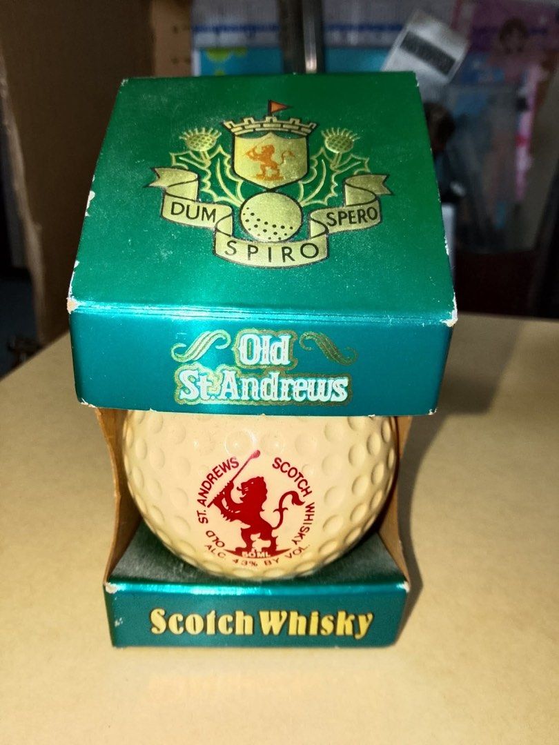 Vintage Mini Whisky Bottle (Category: Vintage Collectibles) located in Santo Tomas. Submitted by retrotastic (Listing ID 1463381429, Image 1). Description: Unique vintage mini whiskey bottle, Gold ball itsura. empty bott for ₱500. Sealed with whisky ₱950, Japan.