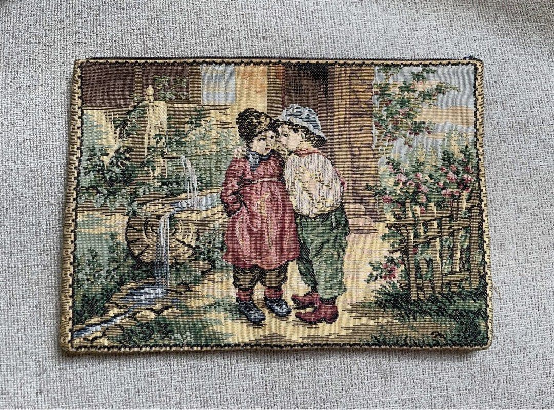 Vintage Tapestry pouch, (Category: Purses & Pouches) located in Bulacan. Submitted by thriftbagcollections (Listing ID 1463456726, Image 1). Description: Vintage Tapestry pouch,Large size!Excellent condition,Approx;H-7.3”W-10.3”.