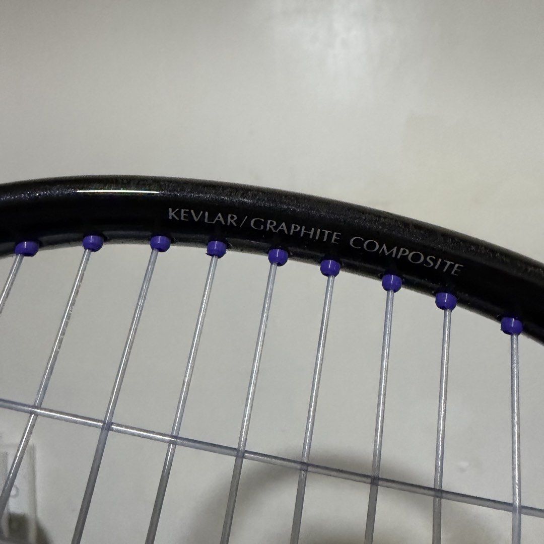 Vintage Yonex Tennis Racket (Category: Racket and Ball Sports) located in Davao. Submitted by ckkb1821 (Listing ID 1463465500, Image 3). Description: Vintage Yonex Tennis Racket (1990's) Racket Specifications Brand/Model: Yonex Viblesty RQ-170 Material: Kevlar Graphite Head Size: Oversized (approx. 95 - 110 sq ") Weight: Approx. 334 grams Condition: Deadstock new condition Issue: Overgrip needs replacement Price: 4,999 only + SF.