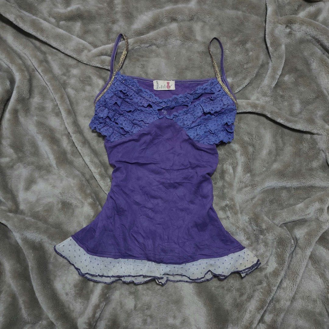 Violet Ruffles w/Polka Dots Hem Top (Category: Sleeveless) located in Manila. Submitted by theactualized (Listing ID 1463369613, Image 1). Description: .