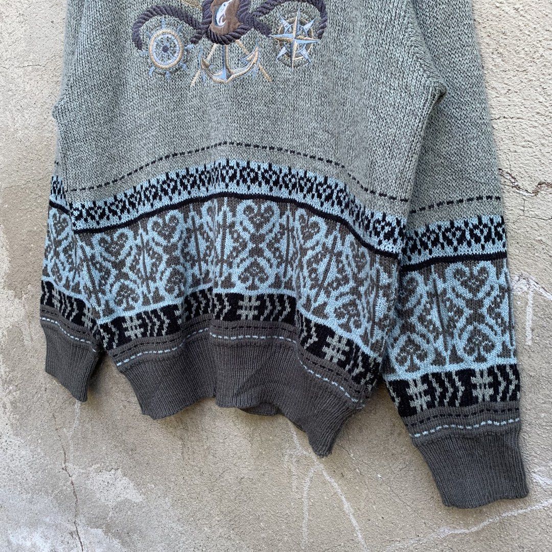VTG Skipjack Nautical Embroidered Knitted Sweater (Category: Tshirts & Polo Shirts ) located in Sindangan. Submitted by holy_thrift (Listing ID 1463345285, Image 2). Description: - VTG Skipjack Nautical Embroidered Knitted Sweater - width / 22 - length 28.5 - sleeve length / 24 - issue / no major issue nasa last pic normal naman dahil knitted ang item - free shipping .