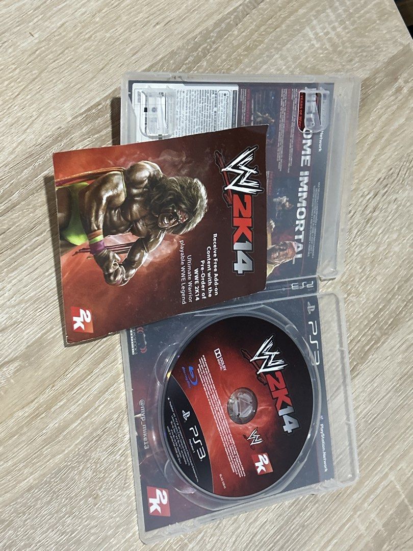 w2k14 cds ps3 (Category: In-Game Products) located in Talisay. Submitted by artmeus (Listing ID 1463477180, Image 2). Description: untested po kasi wala na akong dvd player now but the last time nanood po ako nito okay panaman. payment first po thru cashg + shipping fee via jnt qt .
