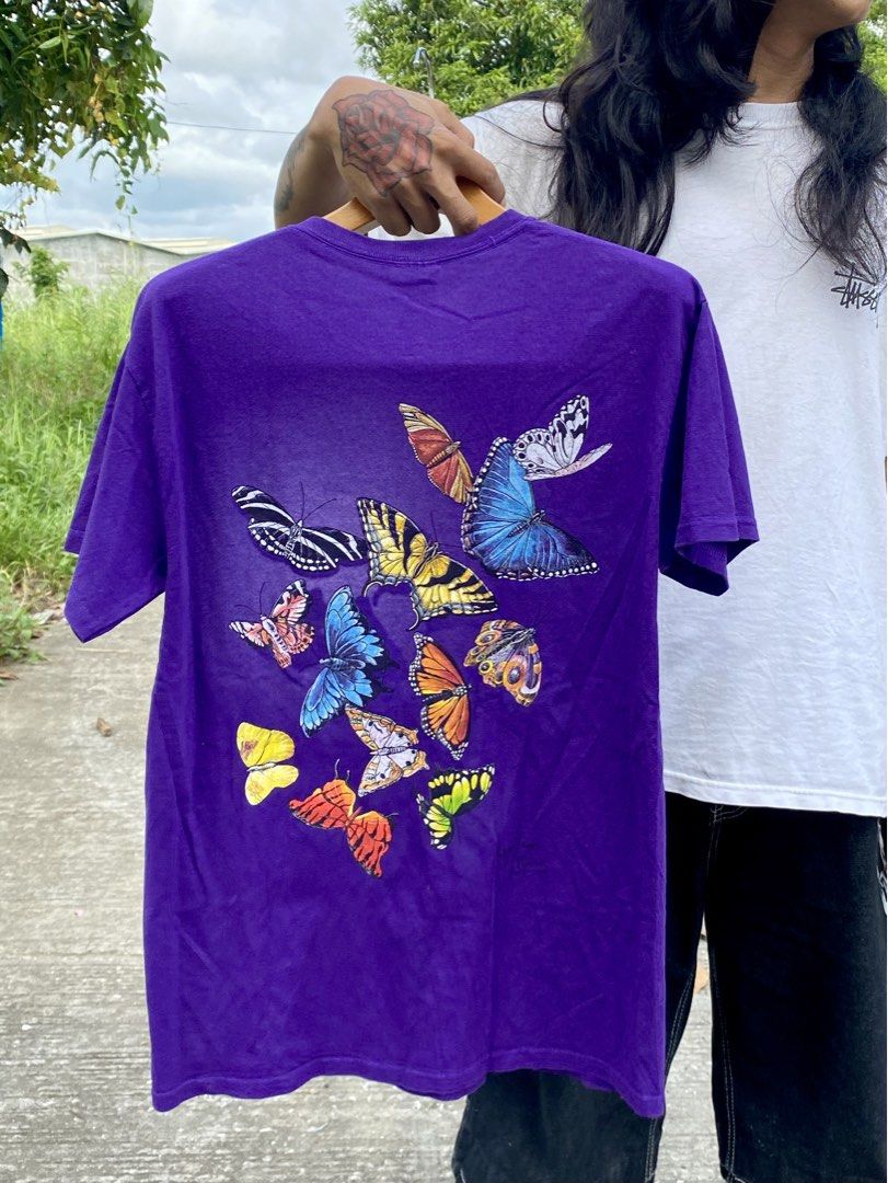 Wild Cotton Butterfly Graphic Tee / Mirror print front-back (Category: Tshirts & Polo Shirts ) located in Bocaue. Submitted by jinvtg (Listing ID 1463508085, Image 1). Description: Wild Cotton Butterfly Graphic Tee / Mirror print front-back 19.5W 28.5L Medium ₱750 + sf tags: animal shirt, animal tee, art shirt, art tee, vintage tshirt.