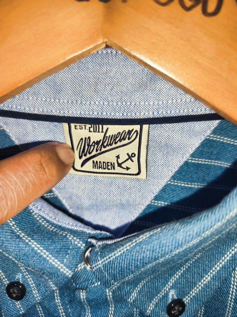 Work Wear Stripes Maden Clothing (Category: Formal Shirts) located in Las Pinas. Submitted by _jomar (Listing ID 1463520611, Image 3). Description: Excellent condition No issue Size Medium Dimes 20.5x28.