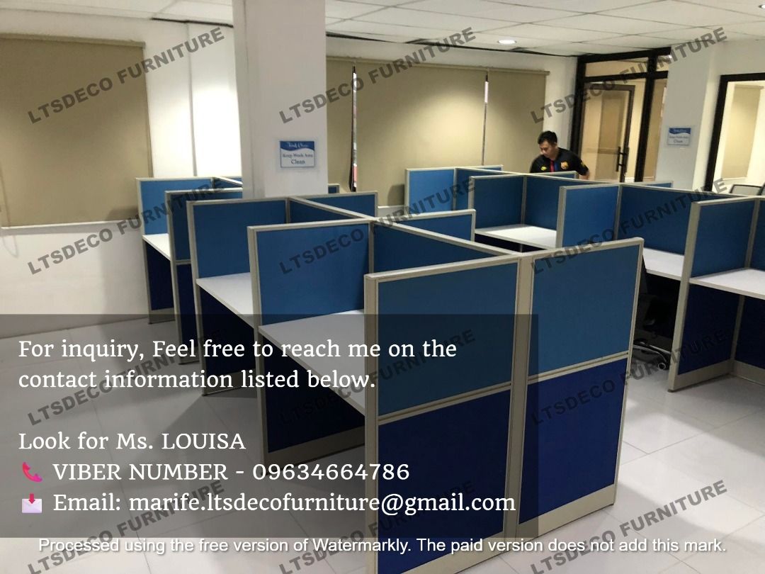 workstation table customized office partitions (Category: Office Furniture & Fixtures) located in Quezon City. Submitted by ltsdecofurniture (Listing ID 1463332629, Image 2). Description: 👉Are you looking for WORKSTATION, MODULAR CUBICLES OFFICE PARTITION, and OFFICE FURNITURE SUPPLIER? LTSDECO Furniture, is direct supplier, manufacturer, and trusted provider of high quality, affordable and durable modular office divider partition, home and offi