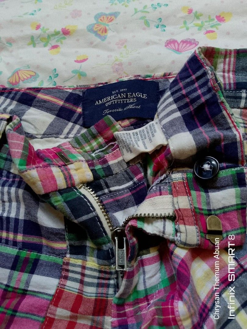 Y2k American Eagle Outfitters Favorite shorts checkered patchwork shorts (Category: Shorts) located in Santa Cruz. Submitted by chrysan_025 (Listing ID 1463360290, Image 2). Description: what you see is what you get.. size 6 on tag size 36" via tape measure.