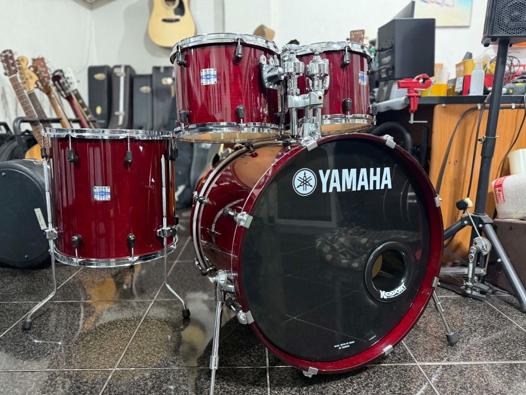 Yamaha Stage Custom "Nouveau" Drums (Category: Musical Instruments) located in Manila. Submitted by ninraninra (Listing ID 1463515667, Image 1). Description: Yamaha Stage Custom "Nouveau" Drums 45K Birch/Oak shells 12" & 13" rack toms 16" floor tom 22x18" bass drum Excellent condition! No snare, no cymbals, no hardware.