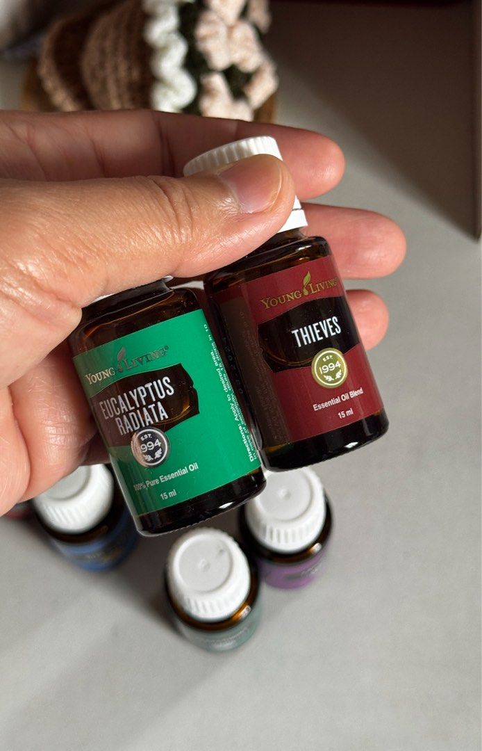 Young Living Eucalyptus Radiata & Thieves Essential Oils 15ml (Category: Home Fragrance) located in Las Pinas. Submitted by thestasher (Listing ID 1463410576, Image 1). Description: Radiata-800 Thieves-900 .