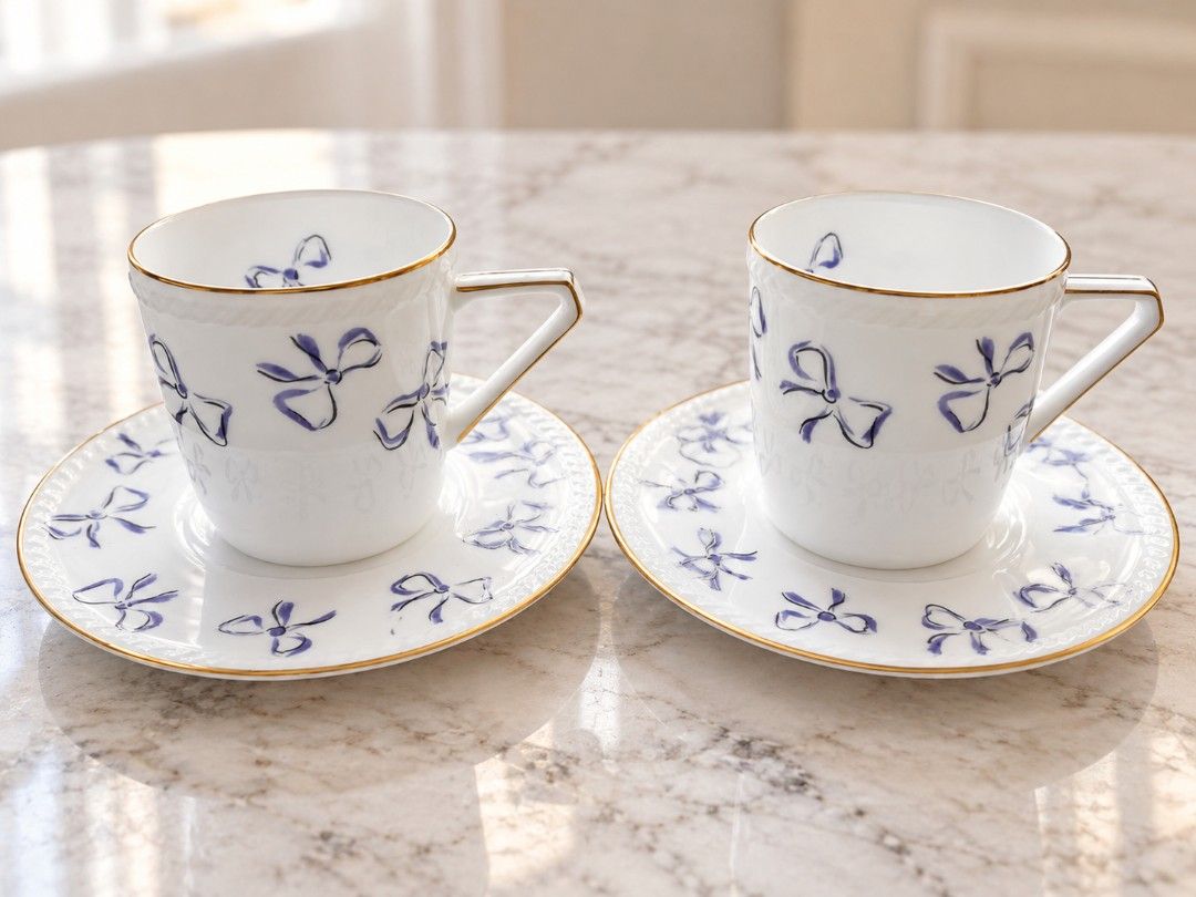 YSL Teacup Duo (2 sets - with box) (Category: Coffee & Tea Tableware) located in Quezon City. Submitted by buybyestuffmnl (Listing ID 1463546142, Image 1). Description: .
