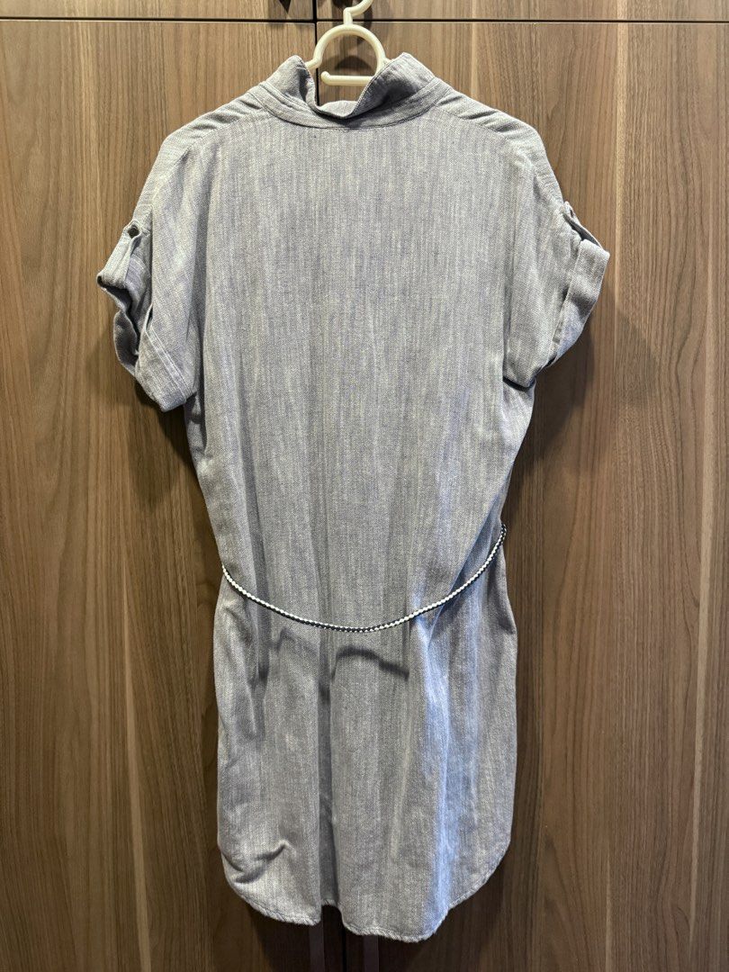 Zara Basic Shirt Dress with Belt (Category: Dresses) located in Marikina City. Submitted by samndbx (Listing ID 1463351747, Image 2). Description: - Size XS but can fit up to M: WIDTH: 47cm | LENGTH: 80cm - Short sleeves with roll-up detail - Two chest pockets - Button-up front - Comes with a matching rope belt - Made in Morocco I’m 169cm and it’s an above the knee dress for me. .