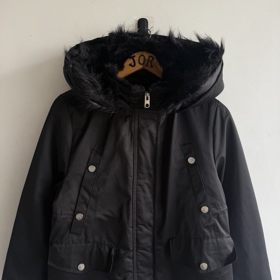 Zara Hooded Winter Parka Jacket (Category: Coats, Jackets and Outerwear) located in San Fernando. Submitted by jorjorr (Listing ID 1463364437, Image 2). Description: Zara Hooded Winter Parka Jacket With Faux-Fur Removable fur and hood 13-14 size 20 width 29 length Best fit xs to small womens Excellent condition Ni issue P1,499.