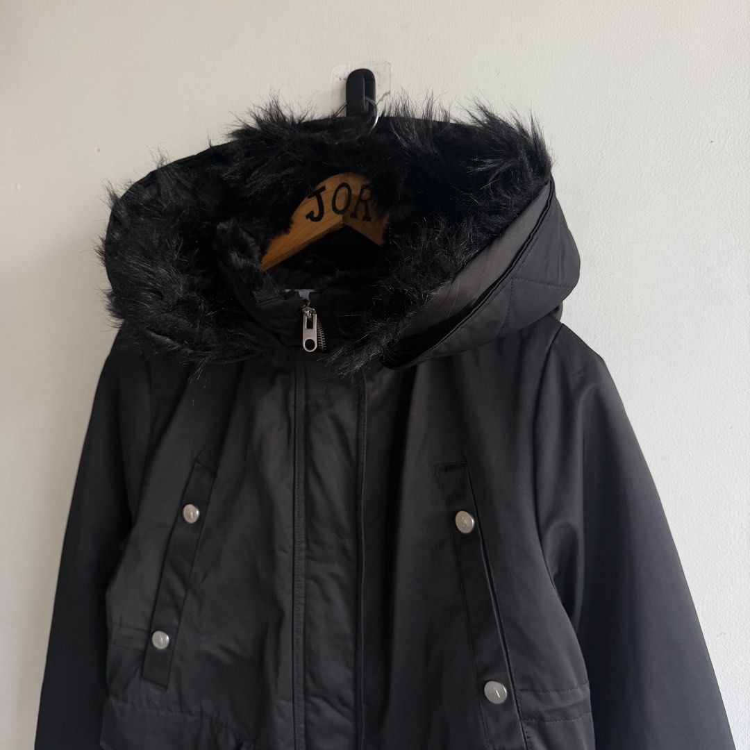 Zara Hooded Winter Parka Jacket (Category: Coats, Jackets and Outerwear) located in San Fernando. Submitted by jorjorr (Listing ID 1463364437, Image 3). Description: Zara Hooded Winter Parka Jacket With Faux-Fur Removable fur and hood 13-14 size 20 width 29 length Best fit xs to small womens Excellent condition Ni issue P1,499.