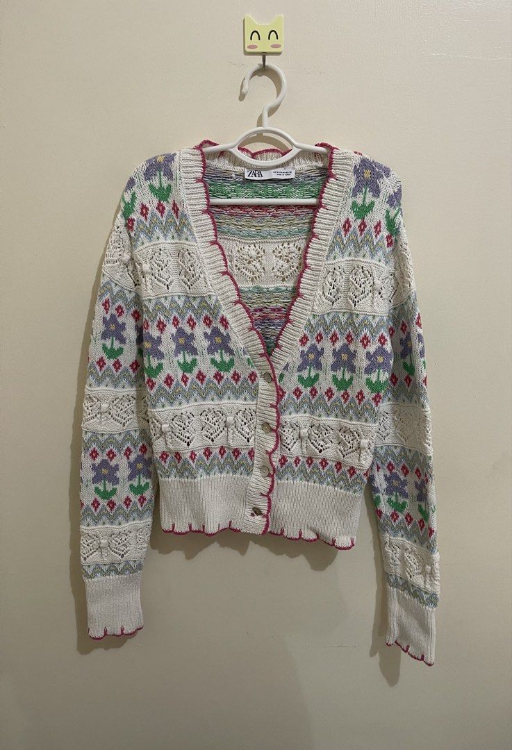 Zara Knit Crochet Cardigan (Category: Coats, Jackets and Outerwear) located in San Jacinto. Submitted by lovedbylou.ph (Listing ID 1463400591, Image 1). Description: •best fits small-medium •grandmacore, cottagecore .