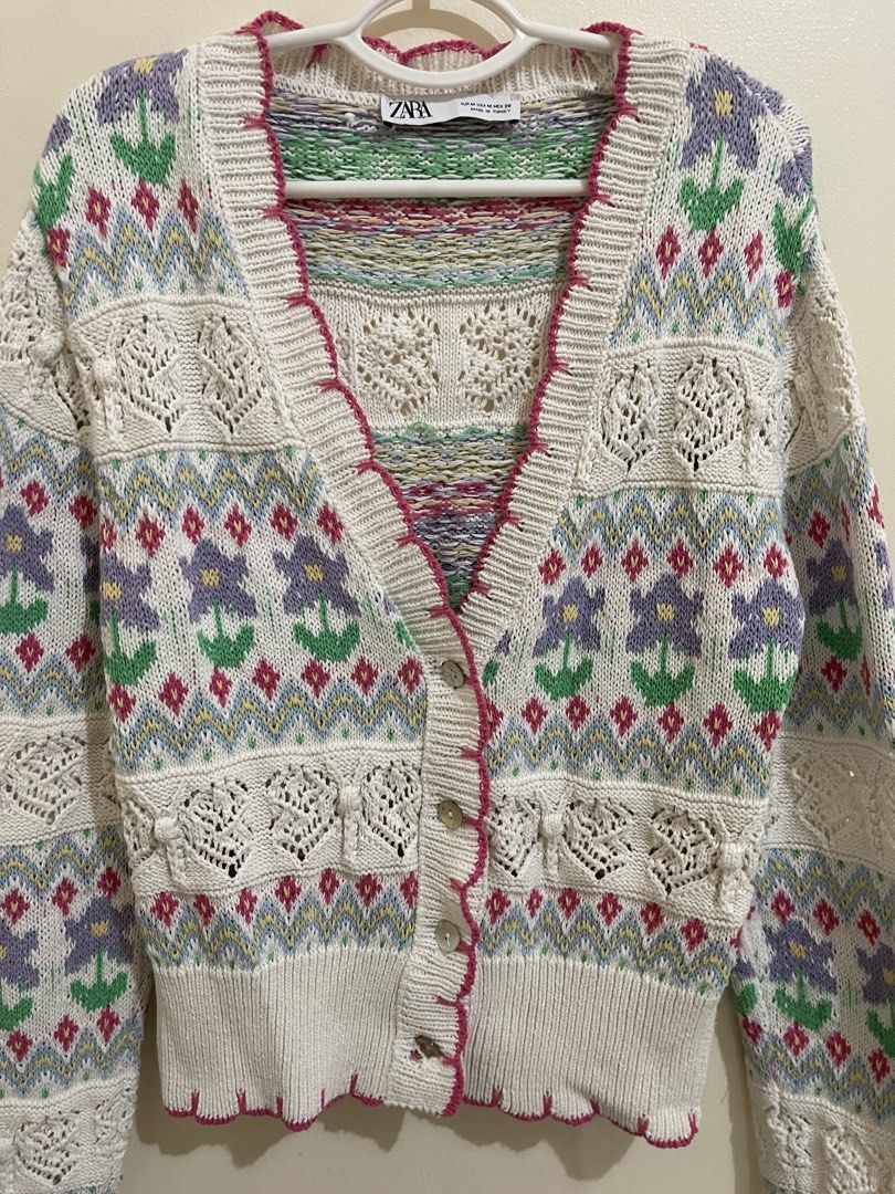 Zara Knit Crochet Cardigan (Category: Coats, Jackets and Outerwear) located in San Jacinto. Submitted by lovedbylou.ph (Listing ID 1463400591, Image 3). Description: •best fits small-medium •grandmacore, cottagecore .
