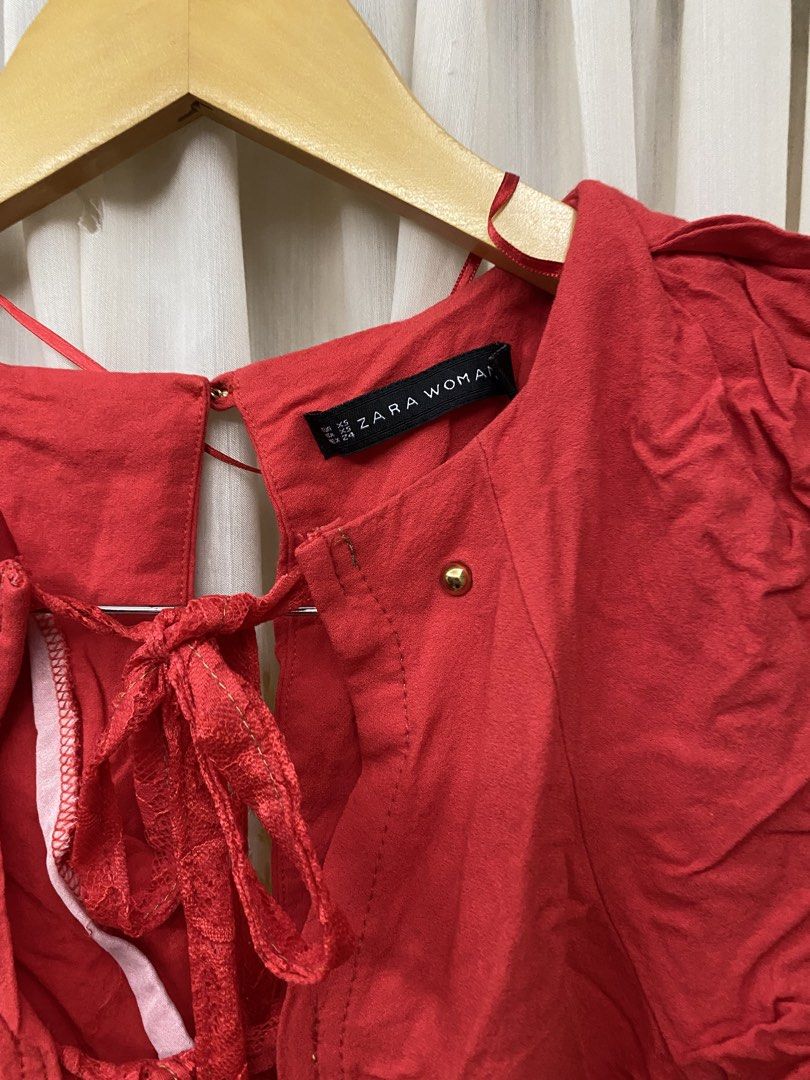Zara Red Blouse (Category: Blouses) located in Trece Martires City. Submitted by reloveandrestyle (Listing ID 1463449132, Image 2). Description: Xs-S.