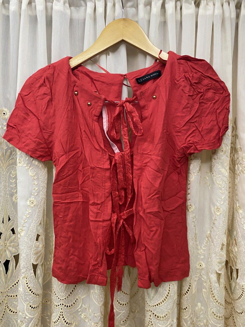 Zara Red Blouse (Category: Blouses) located in Trece Martires City. Submitted by reloveandrestyle (Listing ID 1463449132, Image 1). Description: Xs-S.
