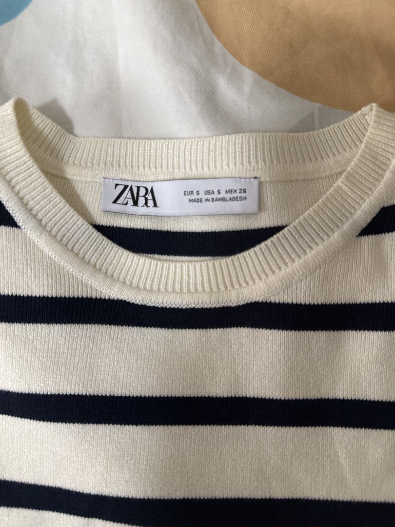 Zara Striped Knit Cropped Top Size S (Category: Blouses) located in Manila. Submitted by joan.here (Listing ID 1463347143, Image 2). Description: Brand: zara Condition: worn a few times Size: S MOP: bank transfer Delivery: sf c/o buyer Loc: tondo manila .