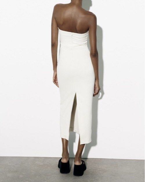 Zara white maxi dress (Category: Dresses) located in Muntinlupa City. Submitted by buchichays (Listing ID 1463493615, Image 2). Description: - like new - xxs-xs only (waist 23-24) - no ww, does not fit me anymore.