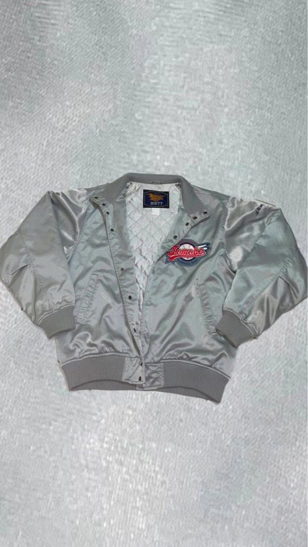 Zett Tomobe Baseball Team satin bomber jacket (Category: Coats, Jackets and Outerwear) located in Abucay. Submitted by thriftykiel.111 (Listing ID 1463394512, Image 2). Description: Cintage Baseball jacket.