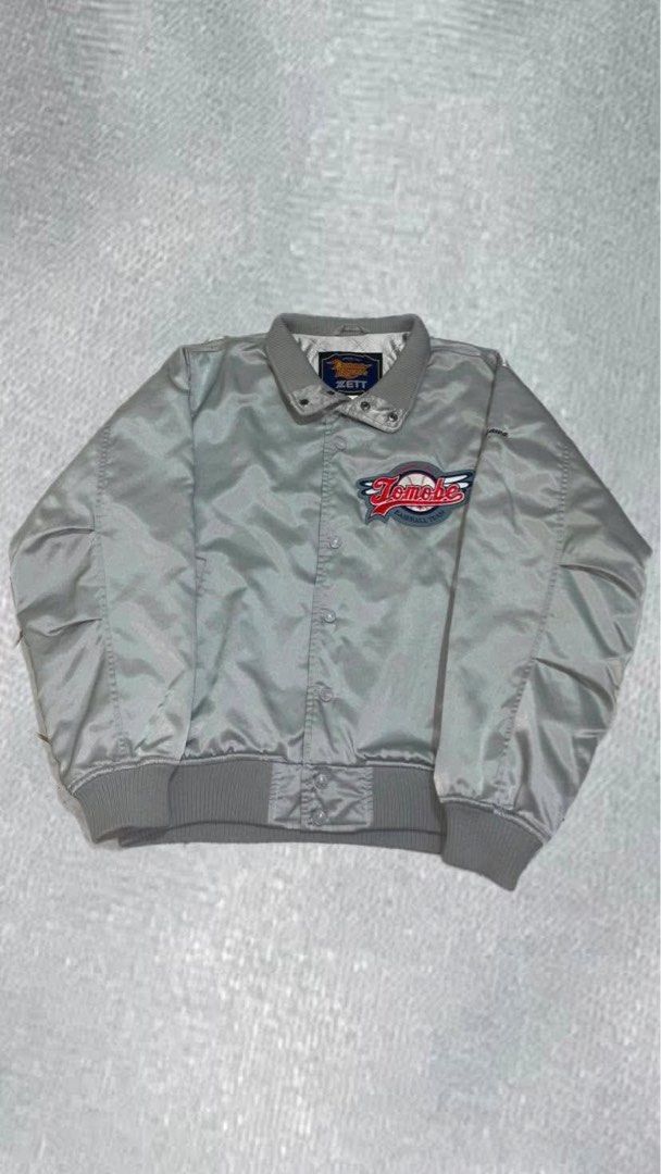 Zett Tomobe Baseball Team satin bomber jacket (Category: Coats, Jackets and Outerwear) located in Abucay. Submitted by thriftykiel.111 (Listing ID 1463394512, Image 1). Description: Cintage Baseball jacket.