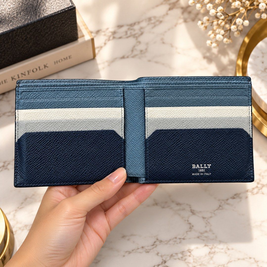-10.31- USED BALLY Bollen Leather Bi-fold Wallet (Category: Wallets & Card holders) located in Cebu City. Submitted by nihonfindsbyhimawari26 (Listing ID 1463649901, Image 1). Description: 🚨 NOT YET AVAILABLE FOR PURCHASE ✈️ On the way from Japan 📦 ETA: End of October ⸻ -BALLY Bollen Leather Bi-fold Wallet- 🇯🇵 Purchased in Japan ⸻ ✨ PRODUCT DETAILS Brand: BALLY Collection: Bollen Style: Leather Bi-fold Wallet Color: Blue / Grey / White multi-