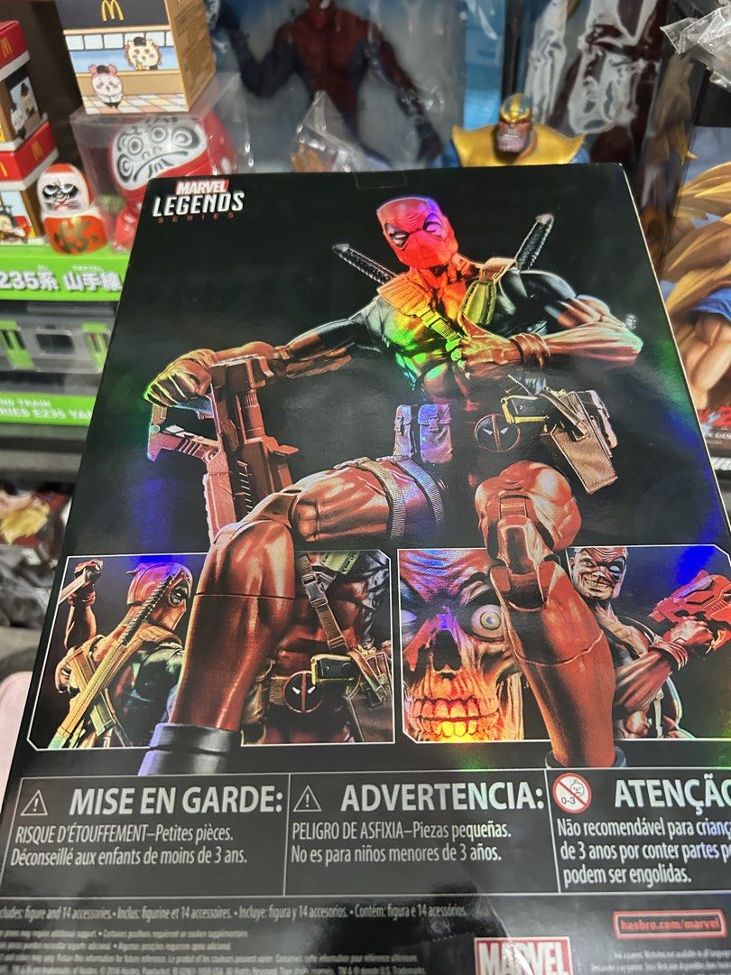 12 inches Marvel Legends Deadpool Action Figure with Accessories (Category: Figurines & Statues) located in Muntinlupa City. Submitted by capitalrg (Listing ID 1463567139, Image 2). Description: - Brand new Marvel Legends Deadpool action figure - Still sealed in original packaging - Includes multiple heads, hands, and weapons - A must-have for any Deadpool fan's collection .