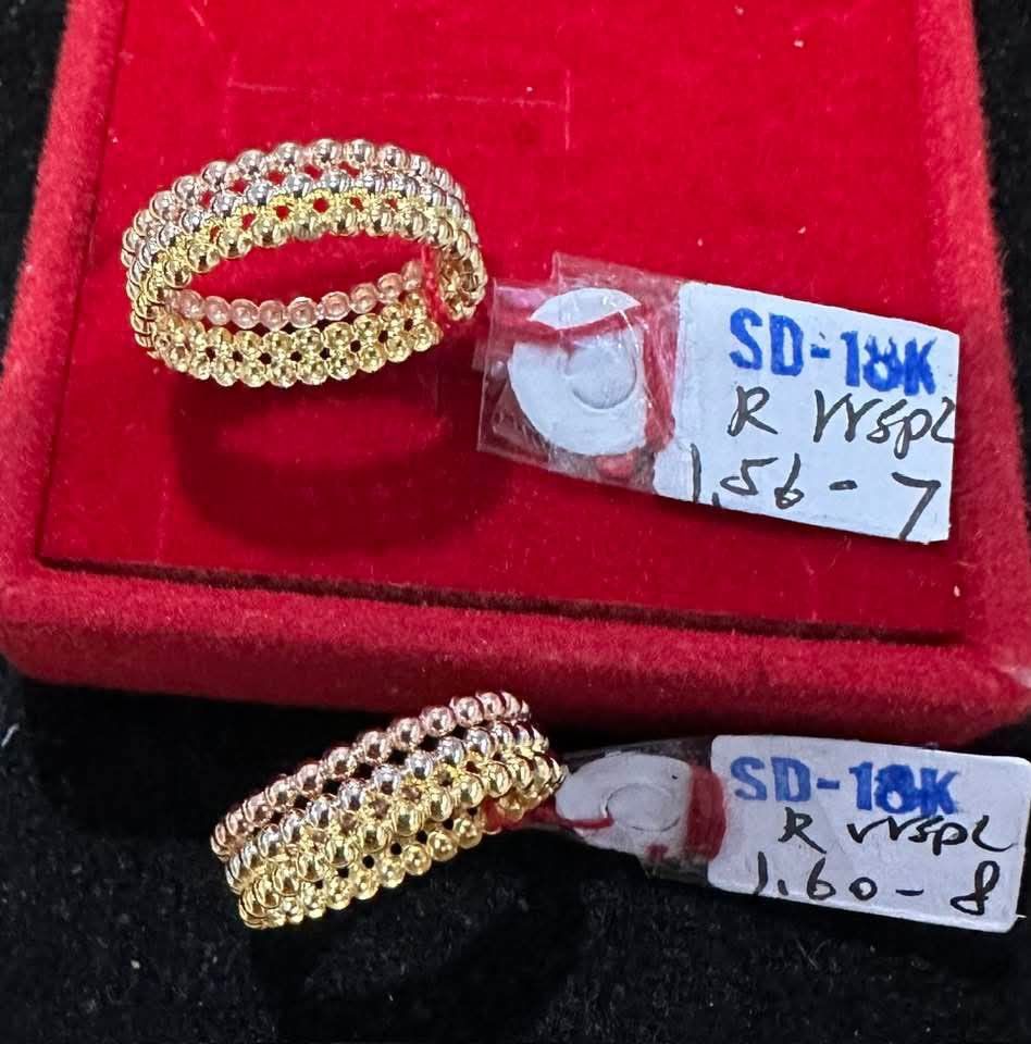 18k Saudi gold tricolor bubble ring (Category: Rings) located in Manila. Submitted by bhelgoldseller2ndaccount (Listing ID 1463602385, Image 1). Description: New!!✨New!!✨New!! Authentic 18k Saudi Golds 💯pawnable/naisasanla 💯with high appraisal rate 💯good investment 💯Direct supplier price 👉OPEN for resellers 🌺please take time to evaluate their actual sizes and grams 👉Best panggift for all occasions ✅ Sold per grams not per piece Kya lowest 