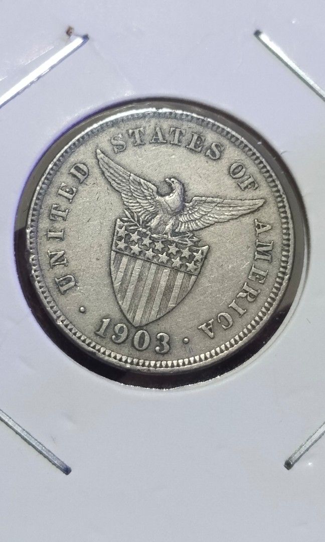 1903 5 Centavos (Category: Currency) located in Manila. Submitted by bjie2700446238 (Listing ID 1463570294, Image 3). Description: Unc details Hard to find in this cond.