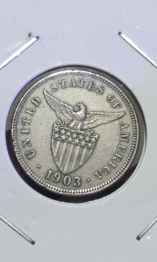 1903 5 Centavos (Category: Currency) located in Manila. Submitted by bjie2700446238 (Listing ID 1463570294, Image 1). Description: Unc details Hard to find in this cond.