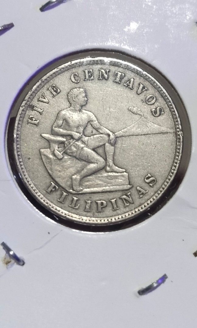 1903 5 Centavos (Category: Currency) located in Manila. Submitted by bjie2700446238 (Listing ID 1463570294, Image 2). Description: Unc details Hard to find in this cond.