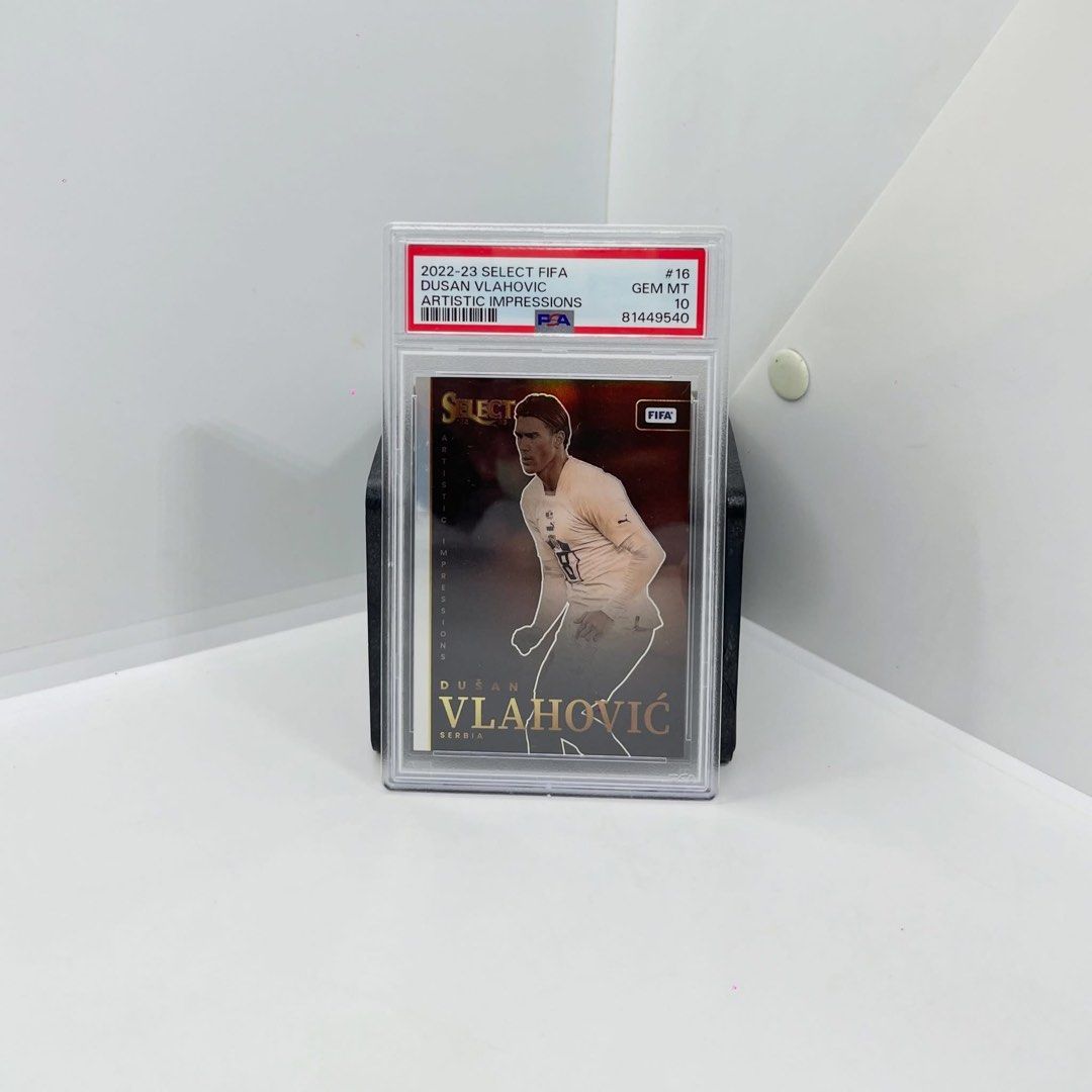 2022-23 Select Fifa Dusan Vlahovic (Category: Graded Singles) located in Bacoor. Submitted by truecrease (Listing ID 1463647746, Image 1). Description: 2022–23 Select FIFA Dušan Vlahović Artistic Impressions PSA 10 GEM MT ₱3,500 Message for inquiries or offers. ‼️ ALWAYS BUYING ONE PIECE • POKÉMON • NBA CARDS ‼️ Raw • Graded • Collections • Singles • Sealed “Collect what you love. Grade what deserves it.” “The best cards deserve the best protecti