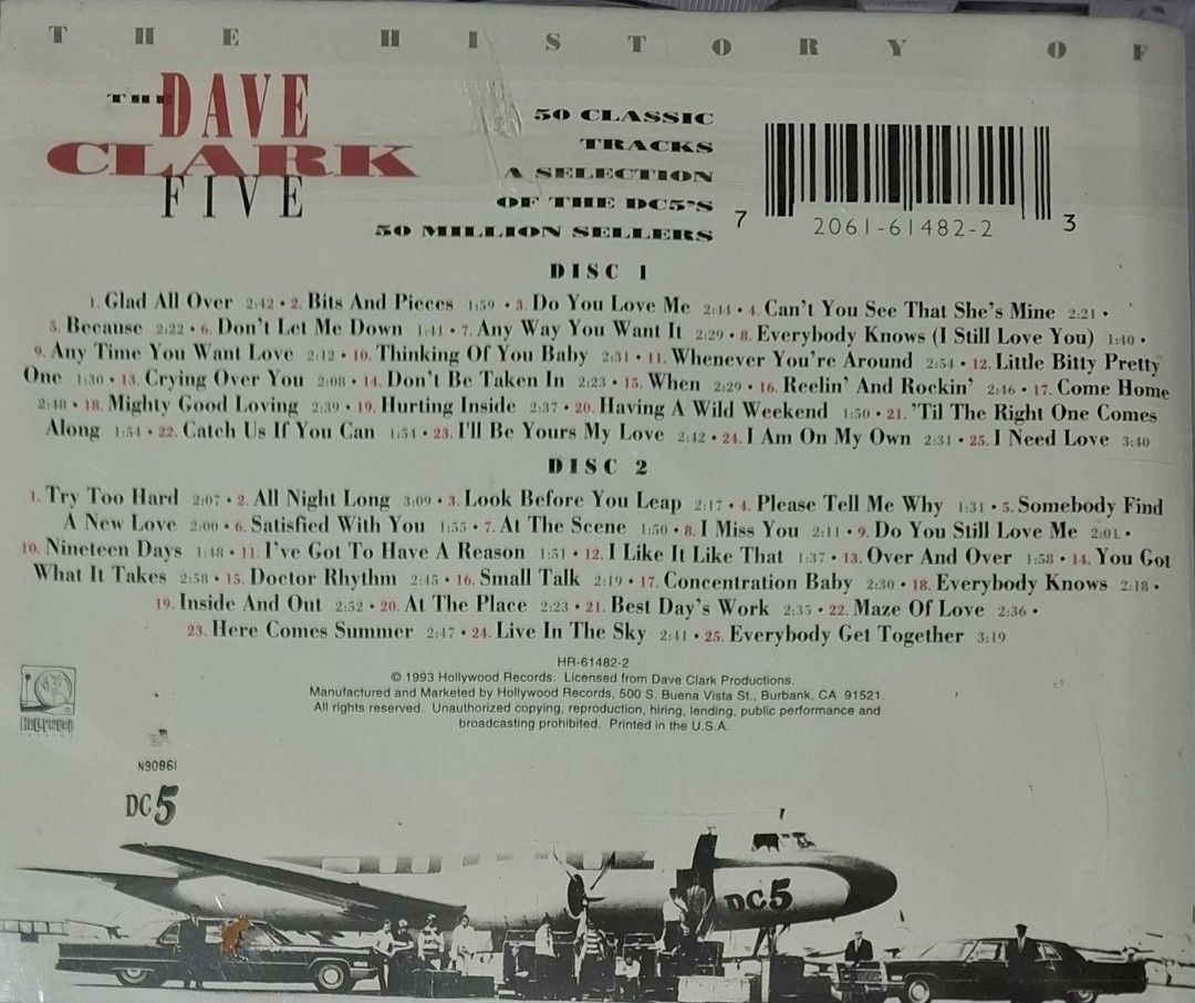 (2CD) The Dave Clark Five: The History (Category: CDs & DVDs) located in Makati City. Submitted by decluttermp (Listing ID 1463575736, Image 2). Description: - 'The History of The Dave Clark Five' 2-disc CD set - Condition: like new 9/10 - Made in USA - With plastic sleeves.