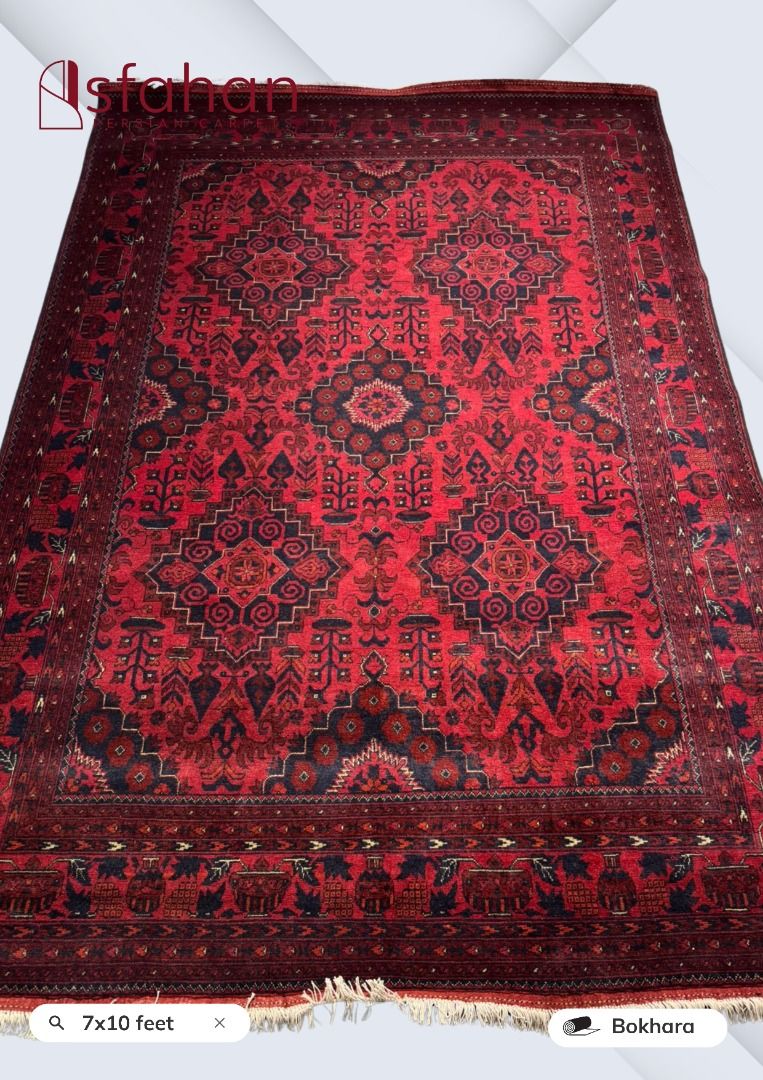 7x10feet Handmade Bokhara Carpet (Category: Carpets, Mats & Flooring) located in Pasig City. Submitted by isfahan999 (Listing ID 1463715123, Image 2). Description: PURE, AUTHENTIC, AND IMPORTED HANDMADE CARPETS Quality: Handmade Bokhara Material: Wool Size: 7x10 feet Disclaimer: Please note that actual product colors may deviate from what is displayed on screen. We highly recommend viewing the products in person. Carpet demonstrations are offered