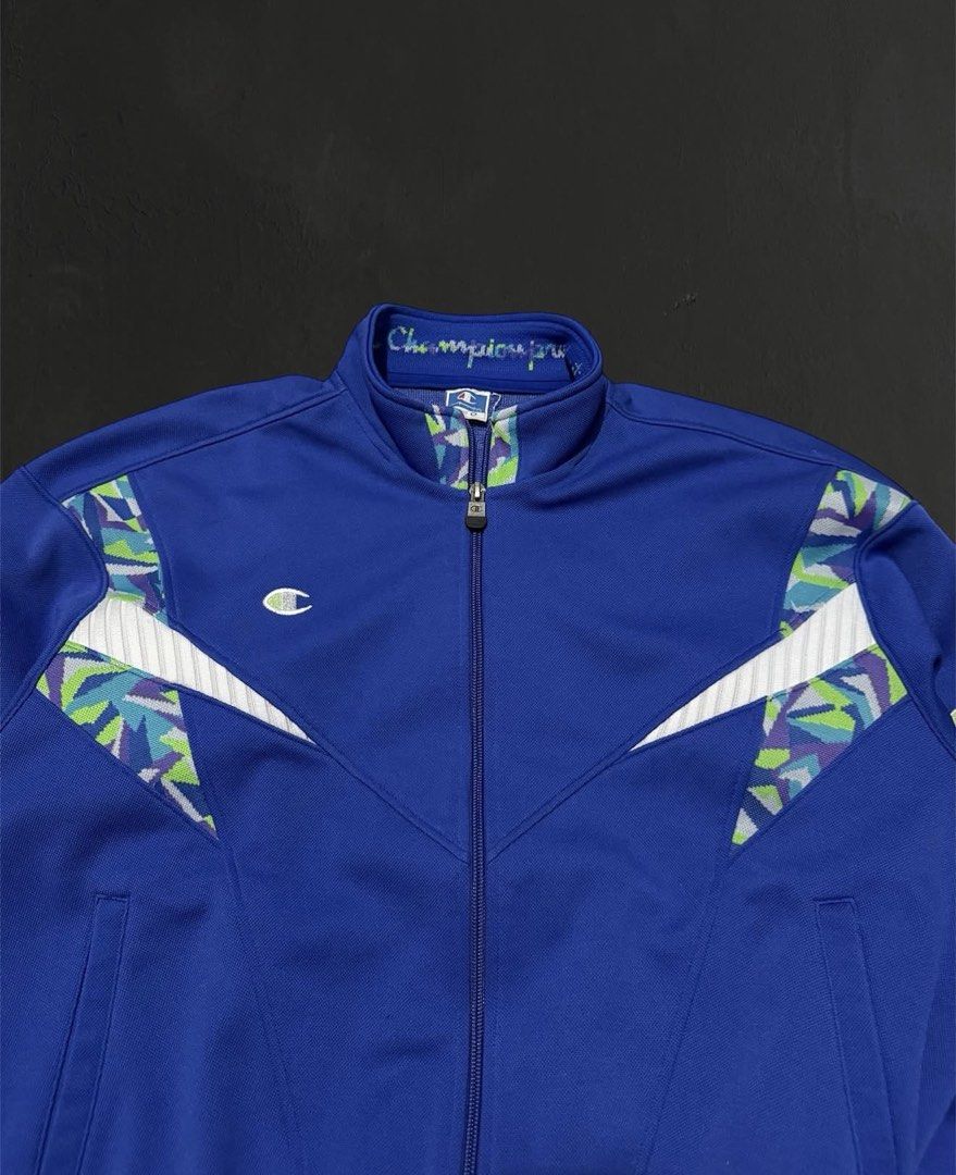 90’s Champion track jacket (Category: Coats, Jackets and Outerwear) located in Las Pinas. Submitted by thrftmnl. (Listing ID 1463674011, Image 3). Description: 90’s Champion track Jacket Size: M-L Dimes Width: 24 Length: 25 Issue/s: none .