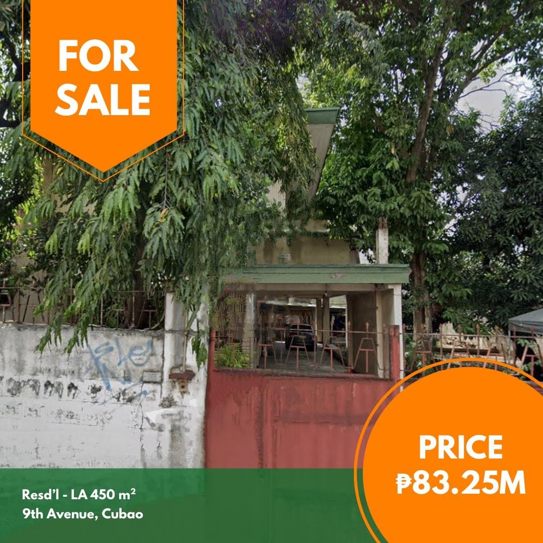 9th Avenue house and lot (Category: House & Lot) located in Quezon City. Submitted by jmpgutierrez (Listing ID 1463589162, Image 1). Description: For sale: 9th Avenue house and lot Cubao, Quezon City Lot area: 450 sqm Residential Old house Direct to seller Asking price: PHP 83,250,000 or PHP 185,000/sqm https://www.pgr.com.ph/residential-1/2026/6/10/9th-avenue-house-and-lot -- Jose Mari Pangandian Gutierrez PRC REB # 16969, REC # 644 PAREB-CTREB.