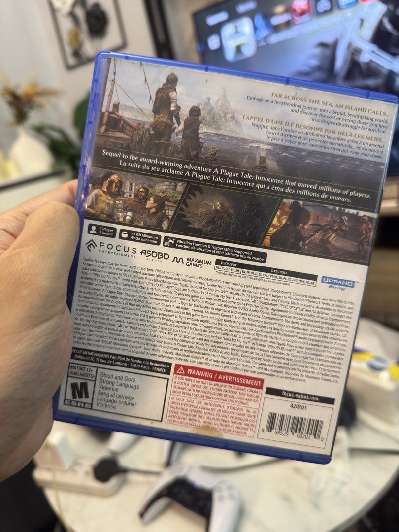 A Plague Tale Requiem PS5 CD (Category: PlayStation) located in Pasig City. Submitted by robbiseraphin (Listing ID 1463648961, Image 2). Description: 🎮 Selling: A Plague Tale Requiem for the PS5 💰 For only 1000 php! —————— 📱PM me if you have any questions .
