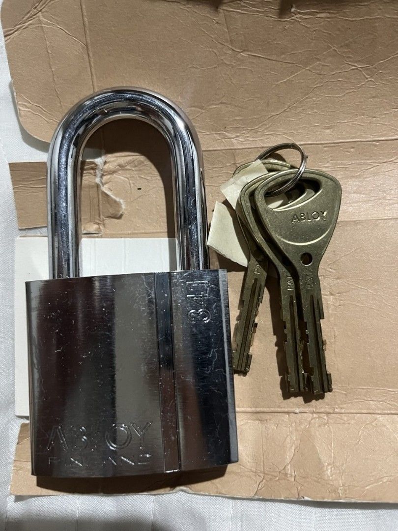 ABLOY Padlock PL341/50 with Keys (Category: Locks, Doors & Gates) located in Quezon City. Submitted by chicberry (Listing ID 1463605196, Image 2). Description: - Genuine ABLOY padlock, model PL341/50 - Comes with 3 original keys - Padlock and keys are in good working condition - Ideal for securing valuables and property.