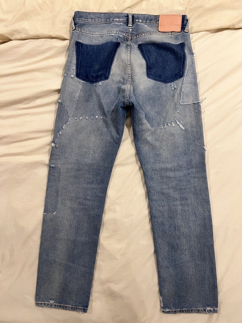 Acne Studios 1996 Patch Jeans (Category: Jeans) located in Quezon. Submitted by newmanilaselected (Listing ID 1463685832, Image 2). Description: Really cool pair of acne studios jeans that feature a straight semi-slim fit. Solid acid wash and perfect amount of distressing as well. The tiny details on these acne jeans make it so nice and unique. Measurements listed below. Size: 29 Waist: 32’ Rise: 11.5’ Thigh: 11’ Inseam: 28.5’ Length: 39’ Leg ope