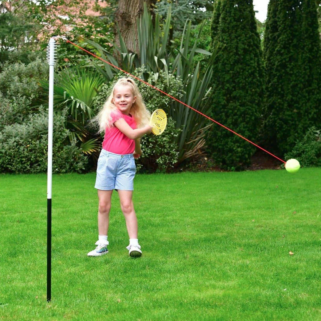 Active Play Swing Tennis Set with 2 Rackets and Ball (Category: Racket and Ball Sports) located in Manila. Submitted by starbalesukandjapansurplus (Listing ID 1463573117, Image 1). Description: - Fun outdoor game for kids! - Set includes: swing tennis pole, string, 1 ball, 2 rackets (red & yellow). - Great for practicing swings and coordination. - Easy to set up and play in the garden. - Suitable for ages 6 and up..