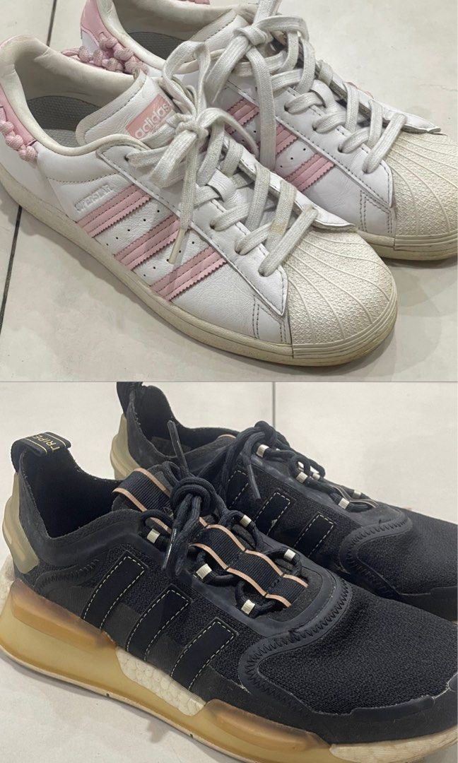 Adidas bundle (US 7) (Category: Sneakers) located in Quezon City. Submitted by anloved (Listing ID 1463619099, Image 1). Description: Get both pairs for 1,000! Each pair is listed for 600, save 200 pesos if you get the bundle. .