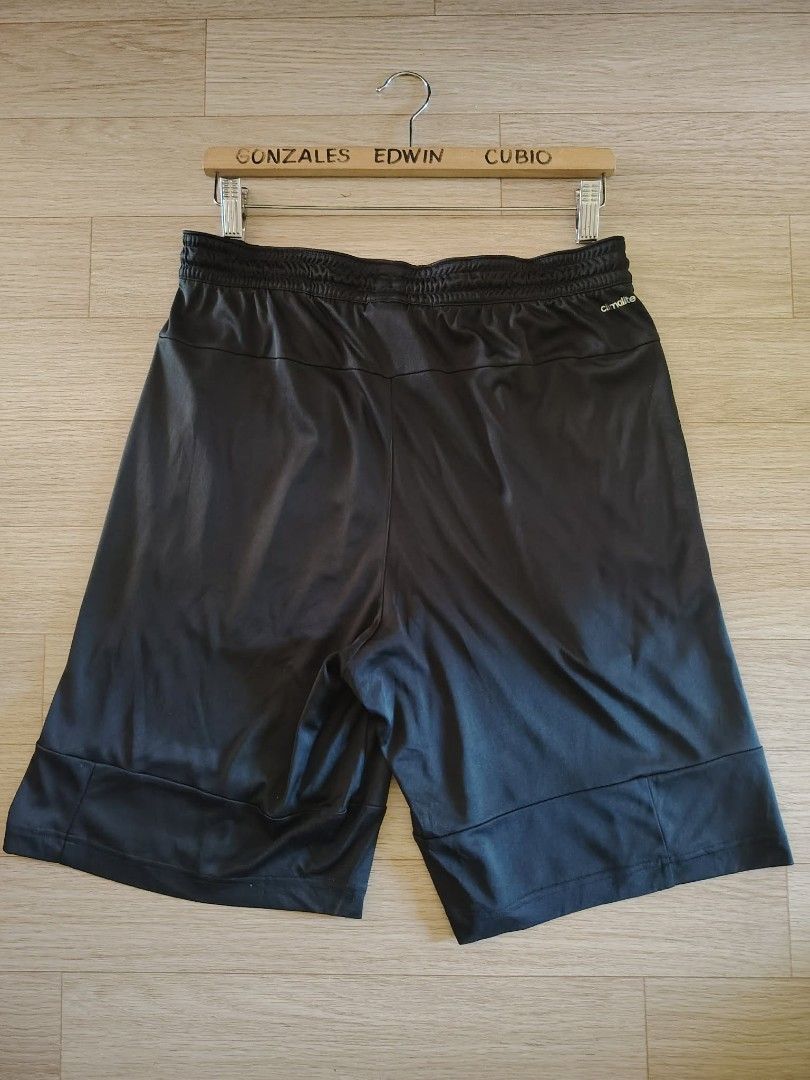 Adidas Climalite Black Athletic Shorts (M-L) (Category: Shorts) located in Nasipit. Submitted by edwingonzales498-69377 (Listing ID 1463560901, Image 3). Description: - Black Adidas shorts - Climalite material for breathability - Elastic waistband with drawstring - Ideal for sports or casual wear - Size: 28-34 inches.