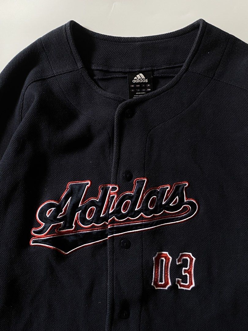 Adidas Vintage Mesh Baseball Jersey (Category: Formal Shirts) located in Manila. Submitted by finofindthisart (Listing ID 1463639514, Image 3). Description: Length 29 Width 22 Measured it by inches P850 Issue: N/A This is a pre-loved/thrifted items and may show minor signs of issue due to its vintage nature. Kindly manage expectations. No refunds or exchanges will be accepted. 📍Pasay City DM for inquiries..