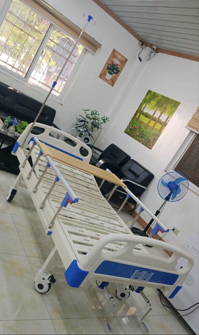 Adjustable Hospital Bed with Rails and Wheels (Category: Medical Supplies & Tools) located in Manila. Submitted by skykvibes (Listing ID 1463724826, Image 2). Description: - Adjustable hospital bed for customized comfort. - Safety side rails included for enhanced security. - Equipped with wheels for effortless mobility. - Sturdy and comfortable bed frame. - Ideal for home healthcare or medical facilities. - Feel free to ask any questions! -comple