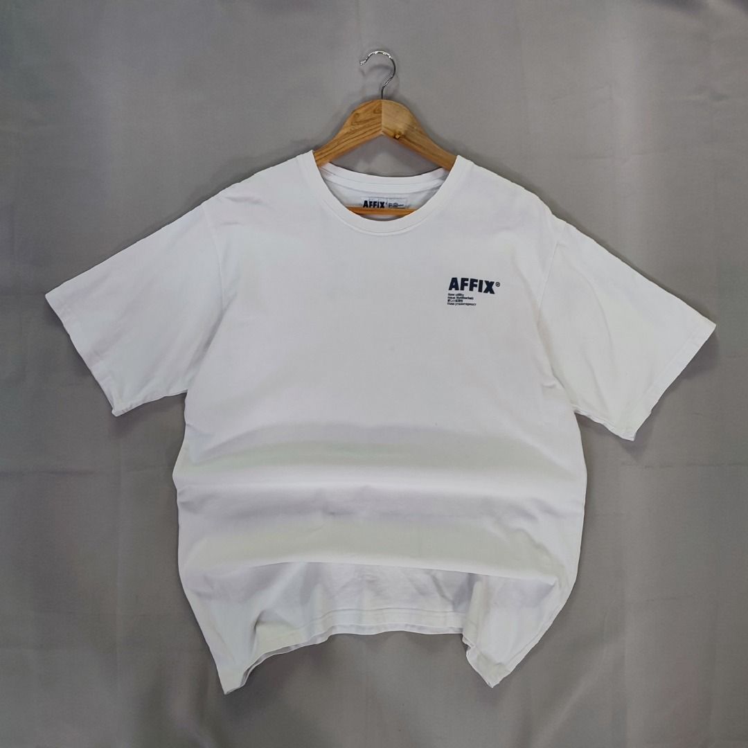 AFFIX Tee Utility Work (Category: Tshirts & Polo Shirts ) located in Naic. Submitted by dreamhighofficial (Listing ID 1463650162, Image 2). Description: 👕 AFFIX Tee Utility Work ✨ Condition: 8.5/10 — In Good Condition - Minimal Stains (Not visible when worn) 📏 Measurements: 22 " Width | 28" Length 💸 Price: ₱500 + Shipping Fee 🚚 Mode of Delivery: J&T (Shipping starts ₱60–₱200 depending on location, quantity & weight) 💰 Payment Method: GCash O