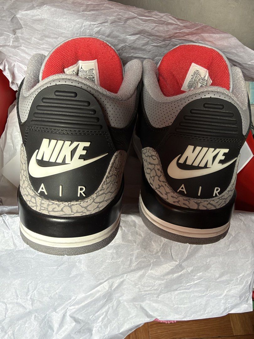 Air Jordan 3 Retro Black Cement (Category: Sneakers) located in Bulacan. Submitted by octomerch0111 (Listing ID 1463603660, Image 2). Description: Air Jordan 3 Black /Fire Red /Cement Gray Like New 9/10 Condition mall uses only Size 10.5 US .