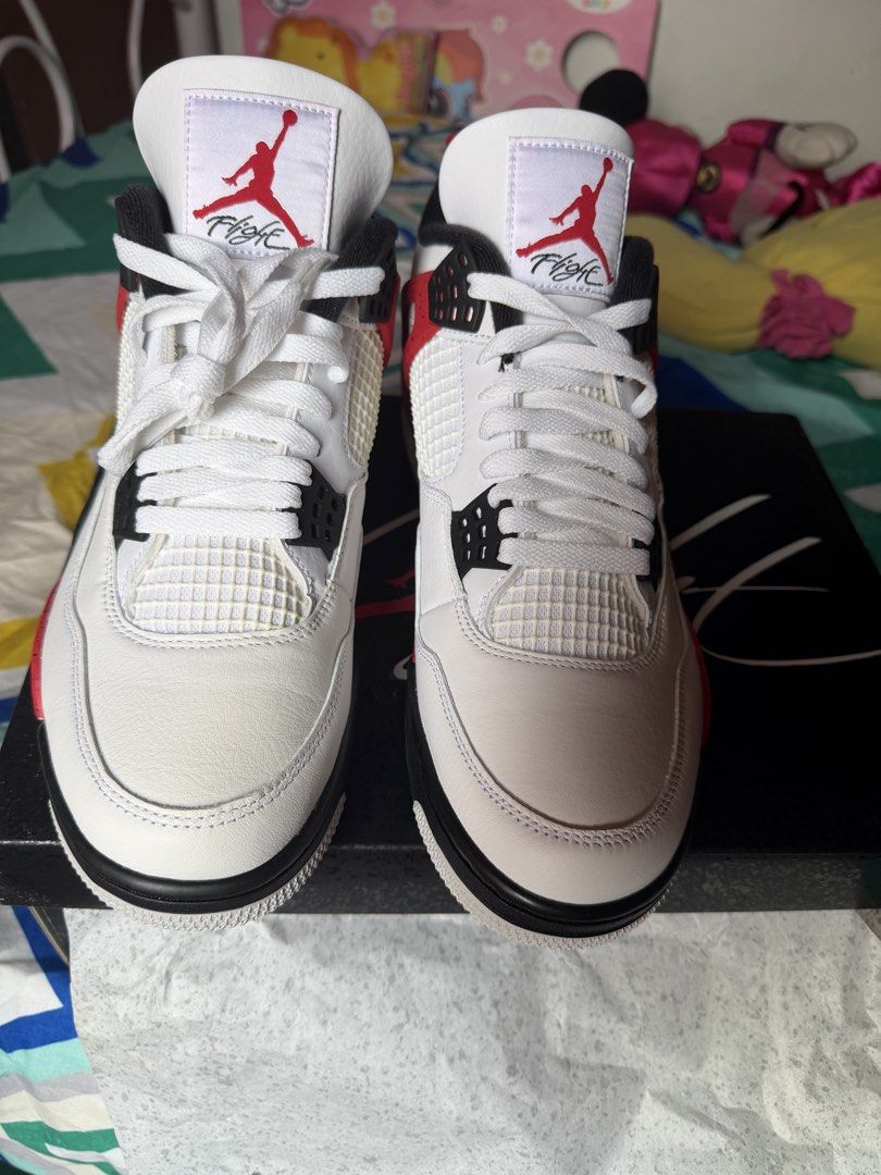 Air Jordan 4 Retro Fire Red (Category: Sneakers) located in Bulacan. Submitted by octomerch0111 (Listing ID 1463594370, Image 2). Description: AIR Jordan 4 Retro White/Fire Red Black Brand New Size: 10.5 US .