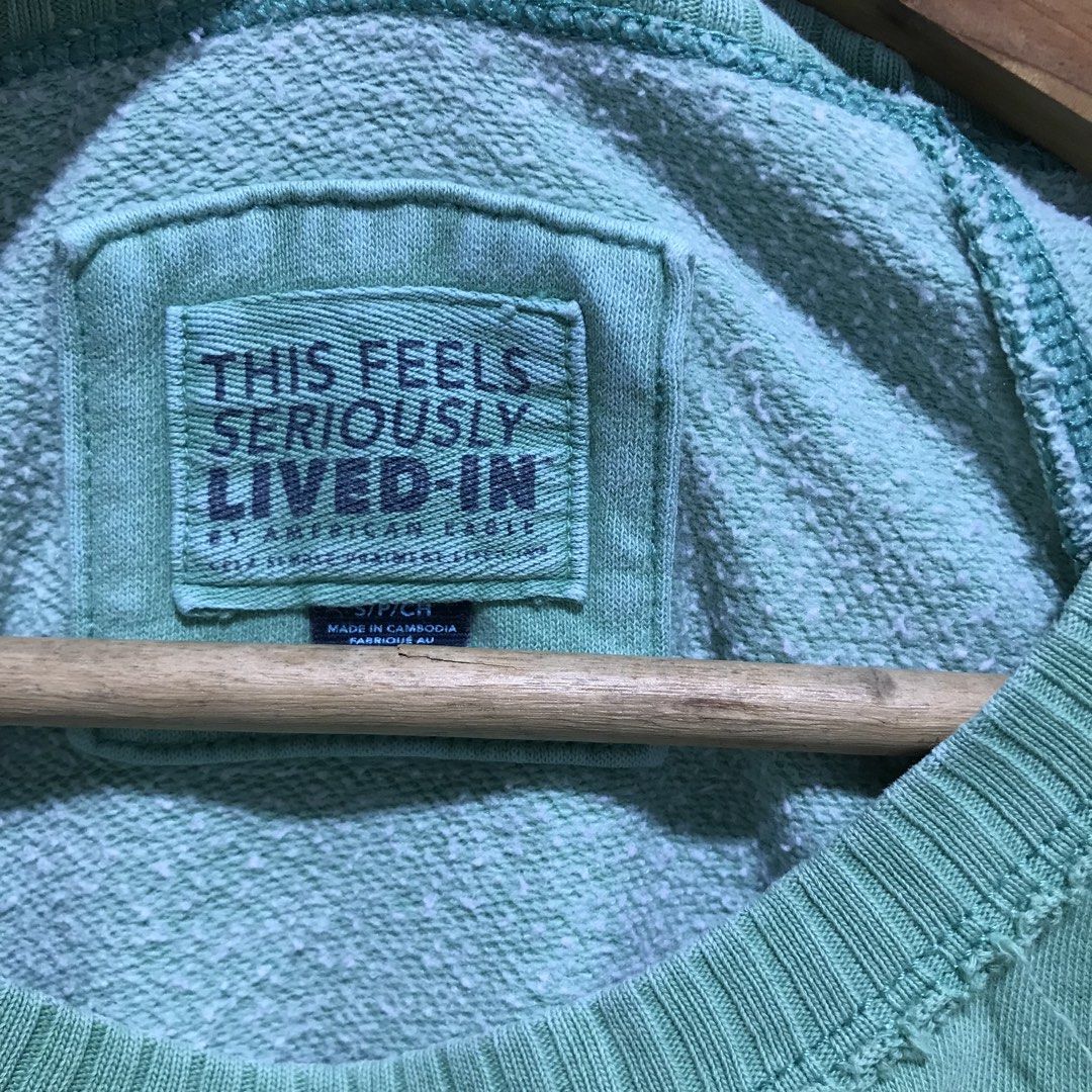 AMERICAN EAGLE Green Sweatshirt (Category: Coats, Jackets and Outerwear) located in Cavite. Submitted by tanya.valentin (Listing ID 1463704427, Image 3). Description: - 23x27.