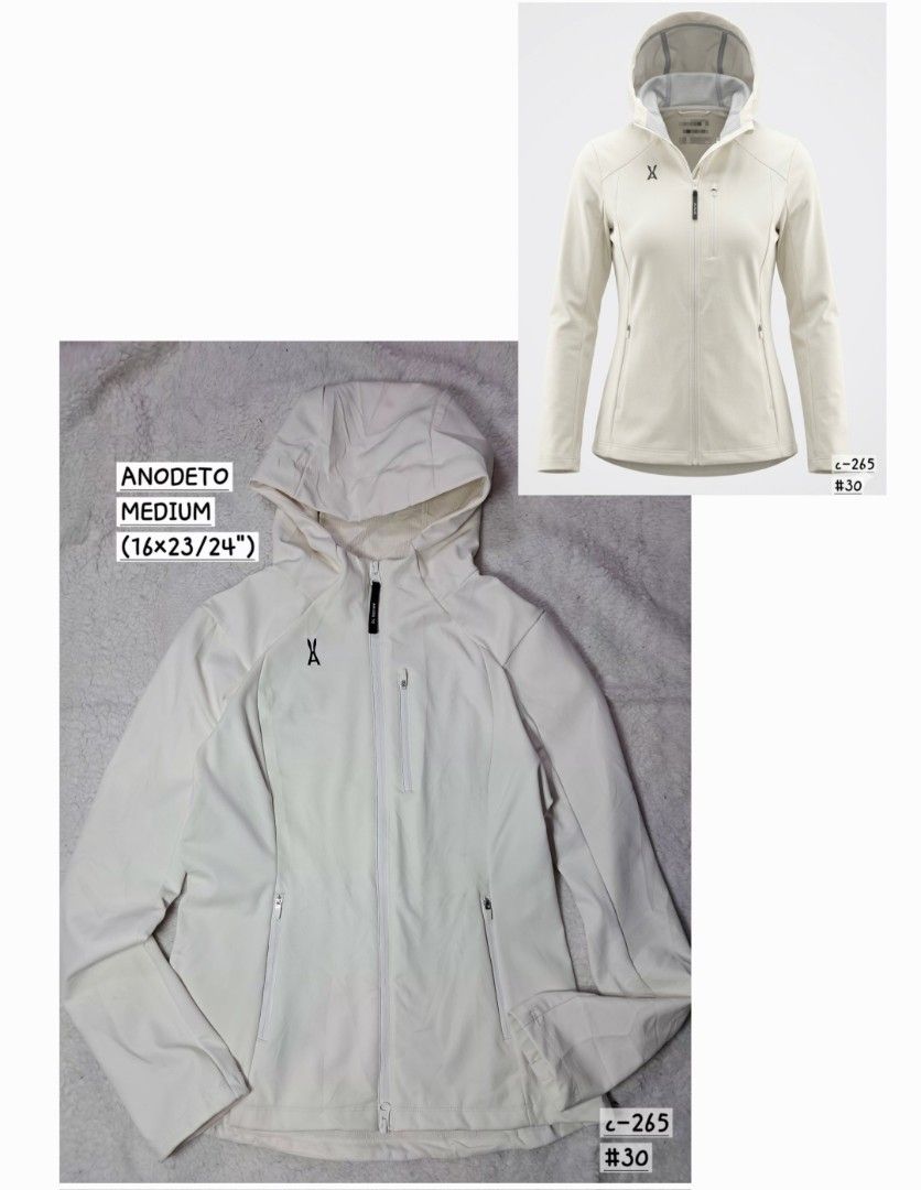 Anodeto techno seamless water repellent jacket (Category: Coats, Jackets and Outerwear) located in Baguio. Submitted by mishmashfritz (Listing ID 1463618161, Image 1). Description: Thrifted, medium, pwede s to m, see dimes for reference, FLAW- PUNIT sa may left sleeve back part, slight/unnoticeable stains, lulu like material, stretch, with warmer sa loob,.